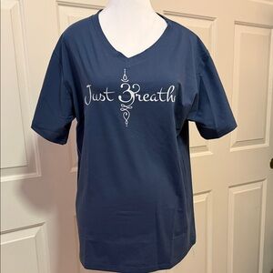 Blue 'Just Breathe' T-Shirt